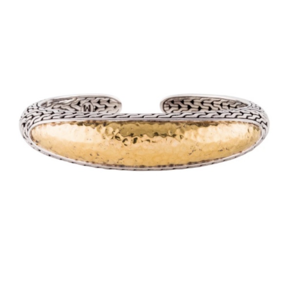 JOHN HARDY Stirling Slver & Hammered 22K Gold Cuff - Picture 1 of 7